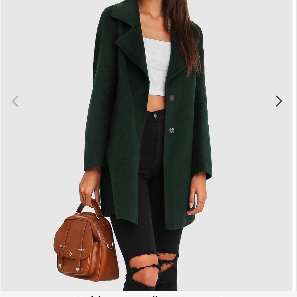 Elegant Dark Green Women's Coat